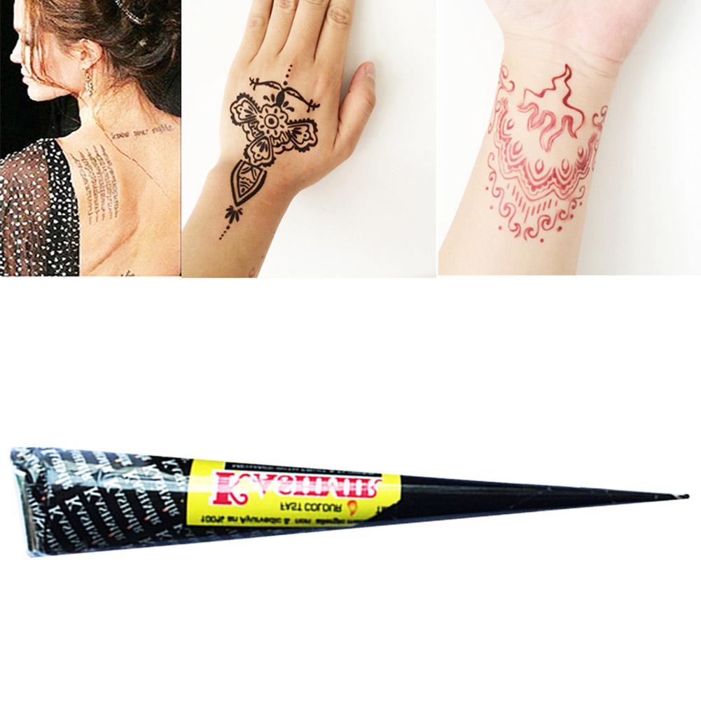 1Pc Black Instant Henna Cones Temporary Tattoo Body Tattoo Henna Black Indian Hannah I9N3