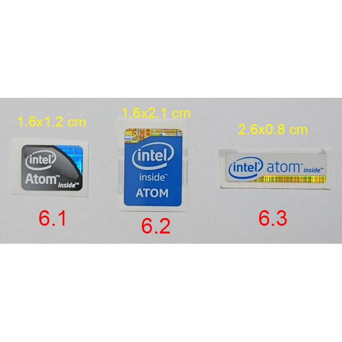 Tem Intel Xeon, Core2, Atom, Pentium, Celeron / Tem dán máy tính ( Sticker ) PC Laptop