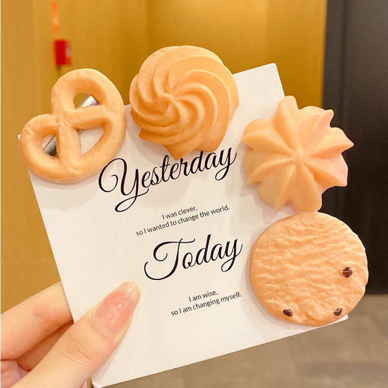 Kẹp tóc hình bánh quy dễ thương phong cách hàn quốc cho nữ