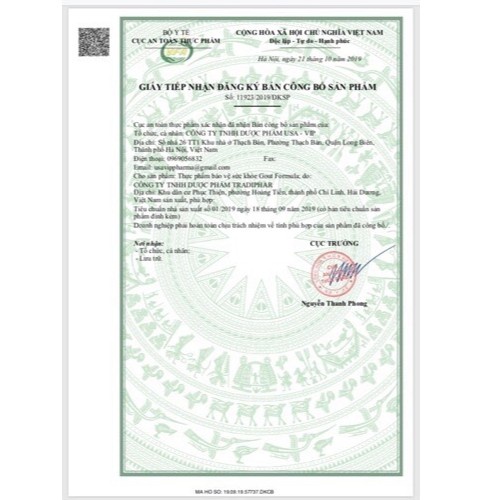 Viên Gout Formula làm giảm acid uric và viêm sưng do Gout