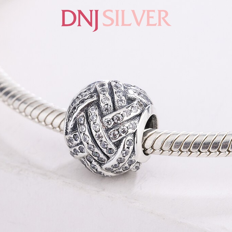 Charm bạc 925 cao cấp, hàng chuẩn bạc - Charm Sparkling Love Knot thích hợp để mix vòng tay charm - DN194
