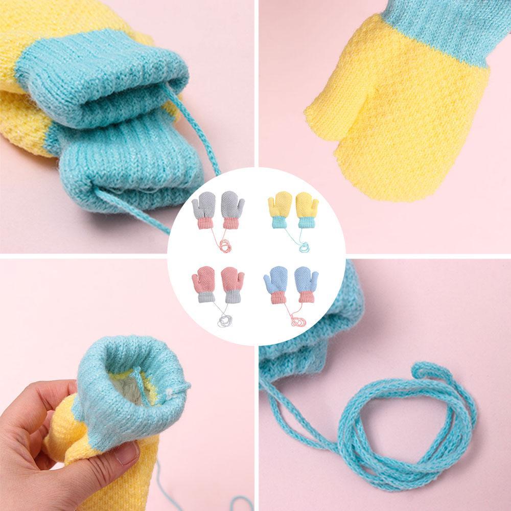 Găng Tay Dệt Kim Dày Dặn Cho Bé 2-6 Tuổi