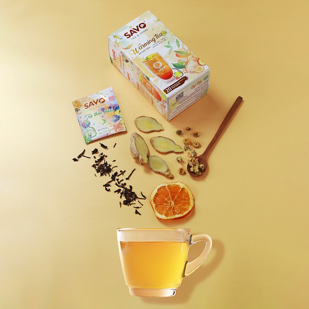 Trà Savo warming tea 20 gói x 2g KPHUCSINH - Hàng Chính Hãng