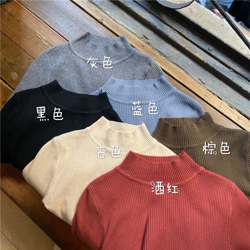 NZN Áo Dệt Kim Tay Dài Màu Trơn Phong Cách Hàn Quốc Thời Trang Thu Đông Mới