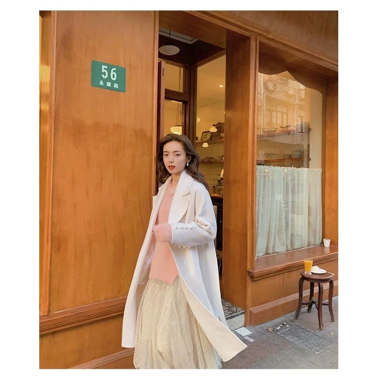 Áo Len Dài Tay Cổ Chữ V Thiết Kế Mới Thời Trang Dành Cho Nữ