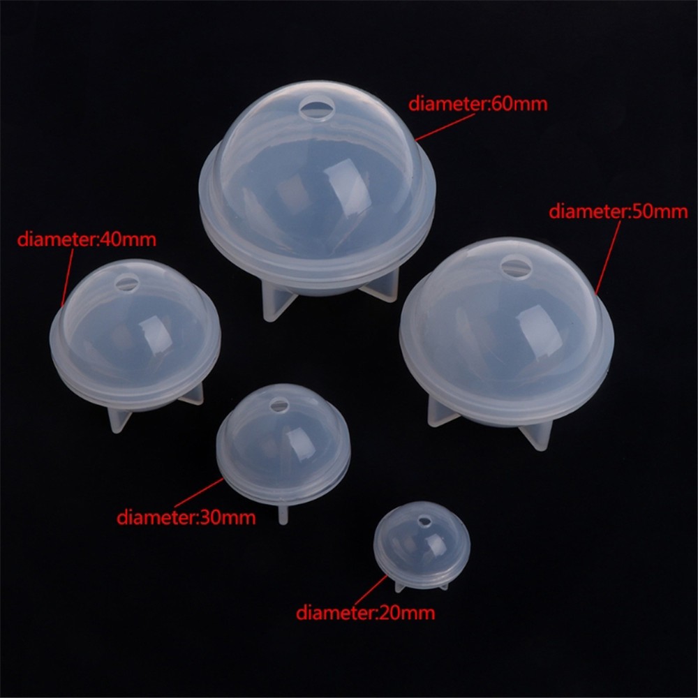 Khuôn tròn 5 kích cỡ trong suốt bằng silicon dùng để làm dụng cụ trang trí resin