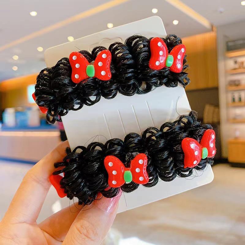Dây Buộc Tóc Gắn Tóc Giả Bằng Cao Su Phong Cách Hàn Quốc Thời Trang Cho Bé Gái