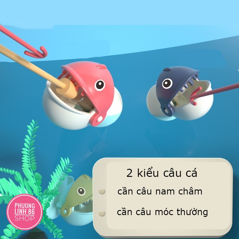 Bộ đồ chơi câu cá điện trẻ em 45 con 4 cần câu size to phù hợp cho bé 2 - 6 tuổi shop PHUONG LINH D12