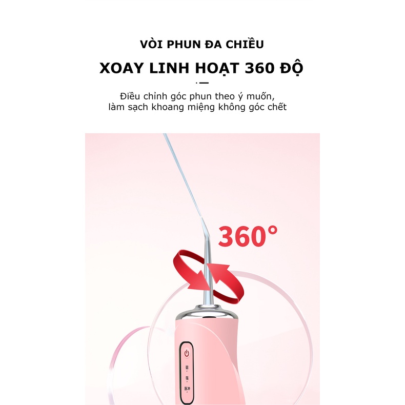Máy tăm nước SeaSy SS66 pro chống nước vệ sinh răng miệng cao cấp với 3 chế độ vệ sinh răng miệng, bảo vệ nướu