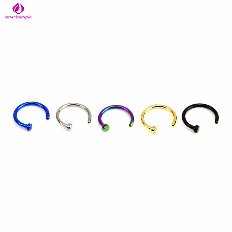 Bộ 22 Khuyên Mũi Hình Chữ C Bằng Thép Không Gỉ 7 Kích Cỡ Khác Nhau