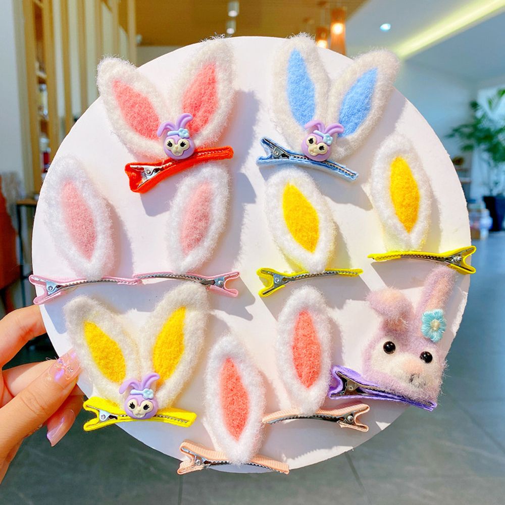 Kẹp tóc hình tai thỏ bằng vải bông dễ thương dành cho bé gái
