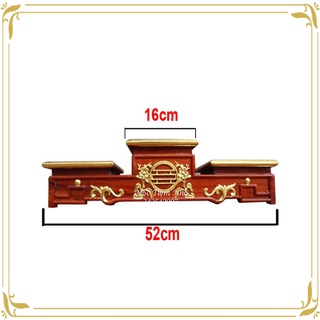 Tam sơn kê bát hương gỗ hương đục nền thếp vàng cỡ mặt 16cm