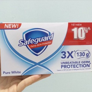 Lốc 3 xà bông Safeguard Trắng tinh khiết (3x130g)