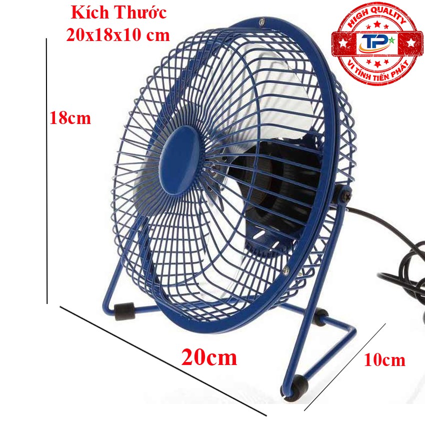 Quạt USB Mini Fan Lileng 819 loại 3 cánh, lồng sắt 20cm Quay 360 độ Tiện Dụng - TPF1