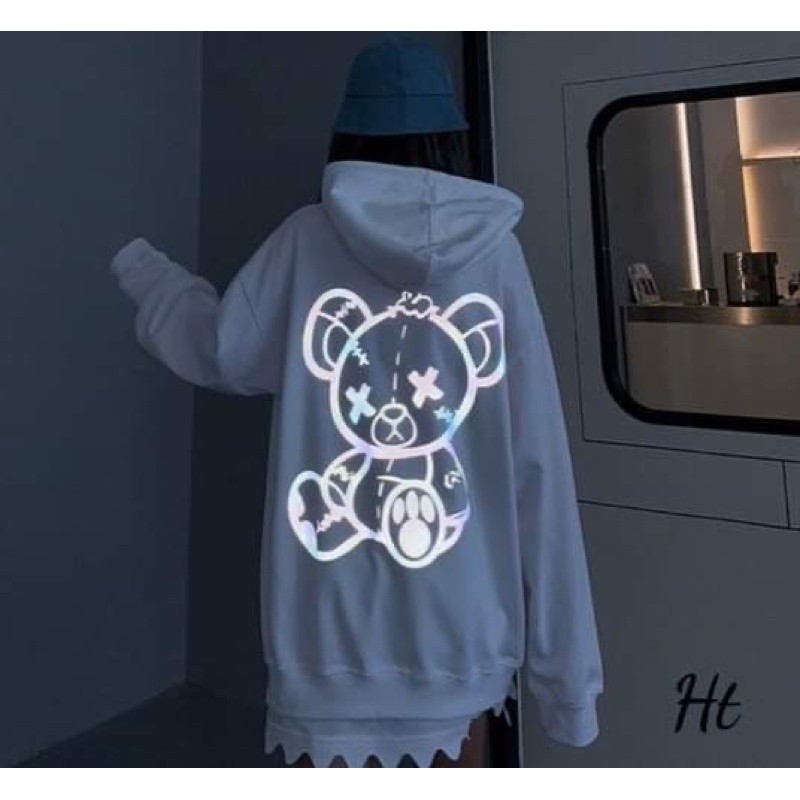 Áo hoodie gấu vết thương XX phản quang HT12