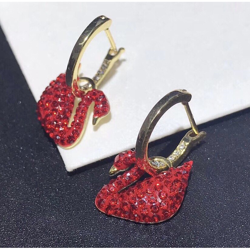 Bông Tai Xi Mạ Bạc 925 Hình Thiên Nga Đỏ 5529969