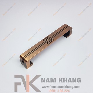 Tay nắm tủ họa tiết vuông cổ NK174-128C (Màu Đồng Cổ)