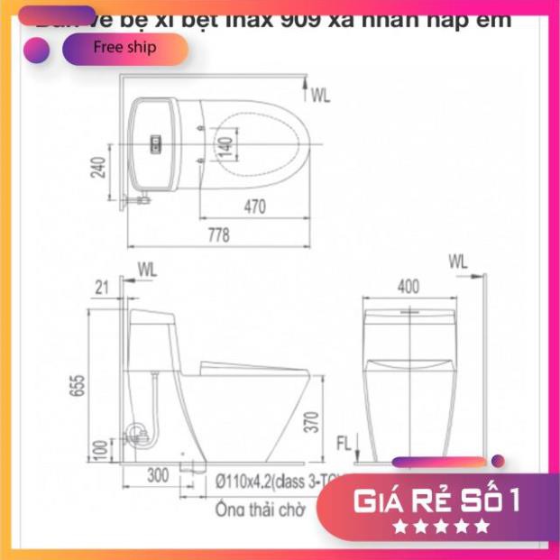 Bồn cầu INAX AC-909VRN chính hãng