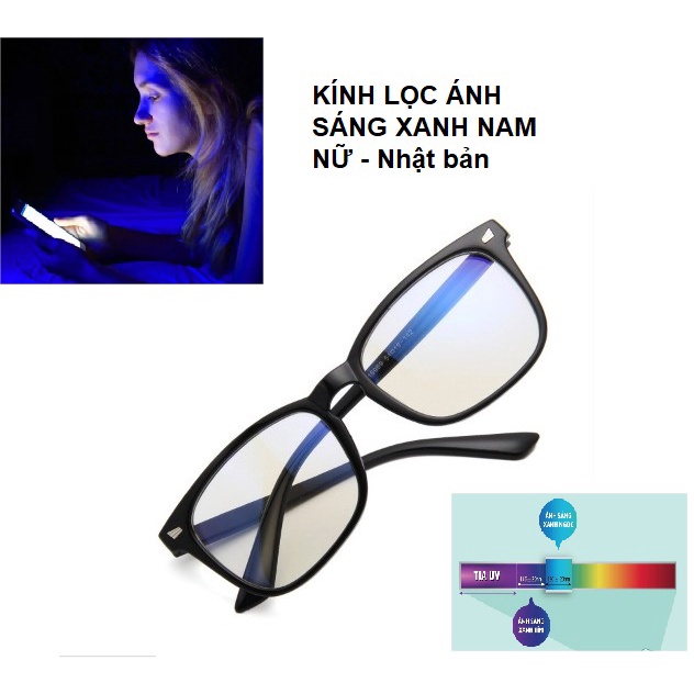 Kính chống ánh sáng xanh nam/nữ, giảm váng đầu mệt mỏi,nhức mắt tròng 0 độ cao cấp Nhật bản sáng rõ KT024 bảo hành 1 -1