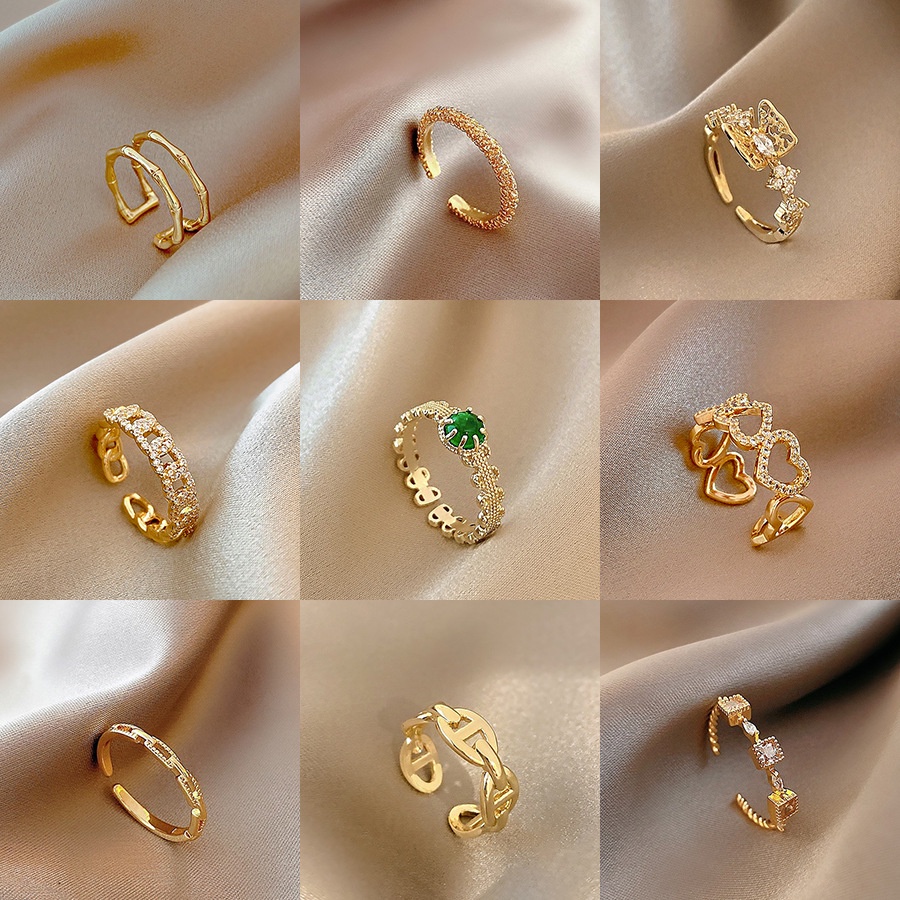 Nhẫn Hở Đính Ngọc Trai Zircon Phong Cách Retro Âu Mỹ 2022