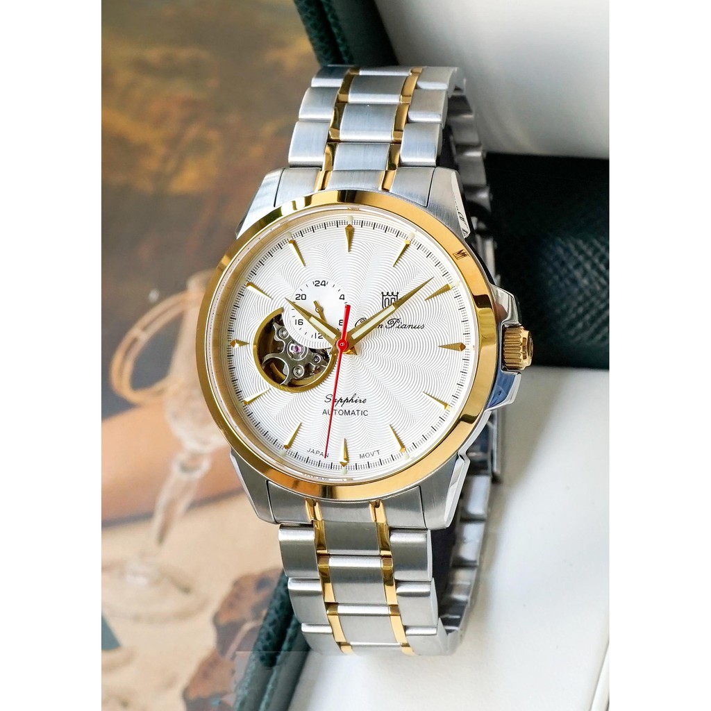 Đồng hồ nam dây kim loại Automatic Olym Pianus OP990-083 OP990-083AMSK trắng