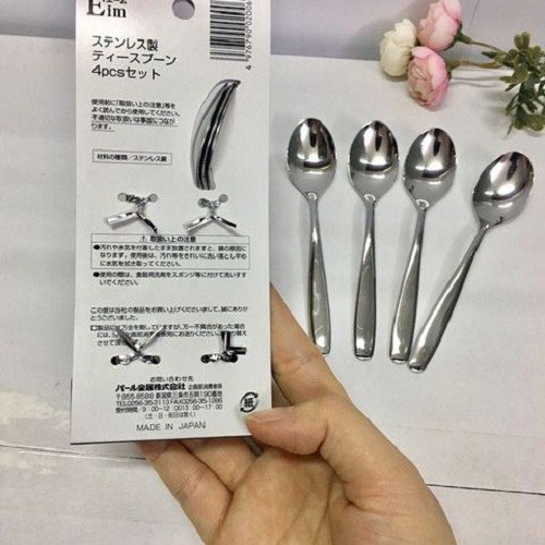 Set 4 thìa inox uống trà, café 13cm Xuất xứ Nhật Bản