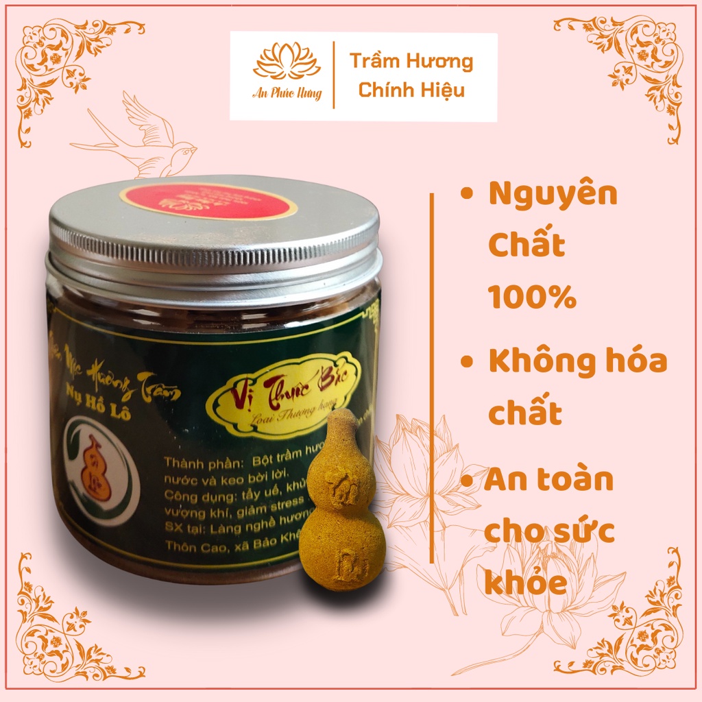 Trầm hương -  Nụ trầm hương cao cấp khói ngược hồ lô TÀI LỘC hương Thuốc Bắc cao cấp nguyên chất 100% không hóa chất