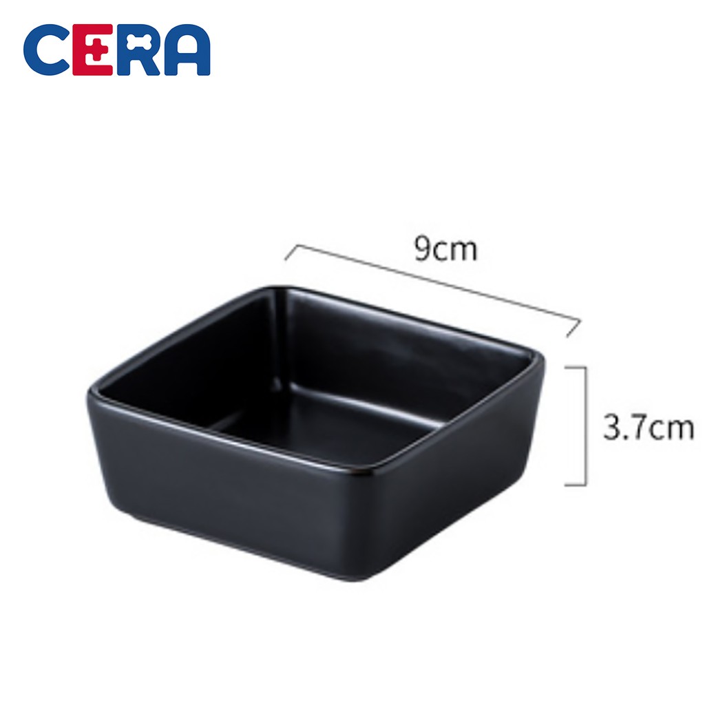 Bát Ăn Sứ Vuông Cao Cấp Cho Mèo (9x3.7 cm) - Bát Ăn 003