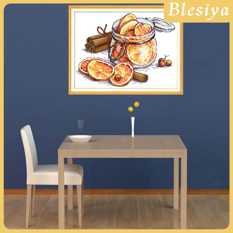 Bộ dụng cụ làm tranh thêu chéo hình quả chanh cho người lớn