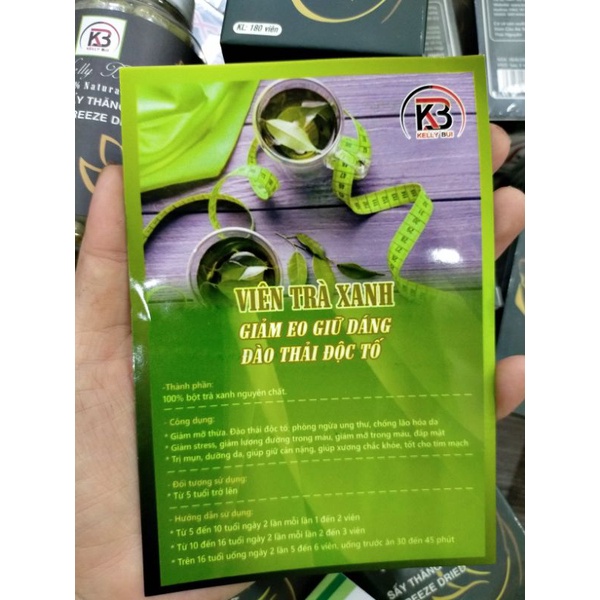 Trà xanh giảm mỡ Kelly Bùi 180 viên /1lọ