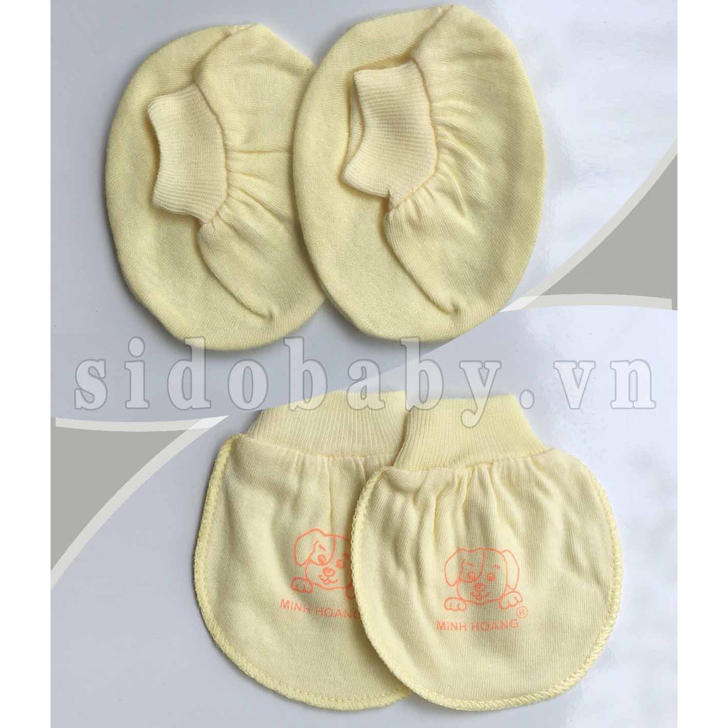 Combo 1 bộ bao tay chân bo chun cao cấp Minh Hoàng cho bé sơ sinh