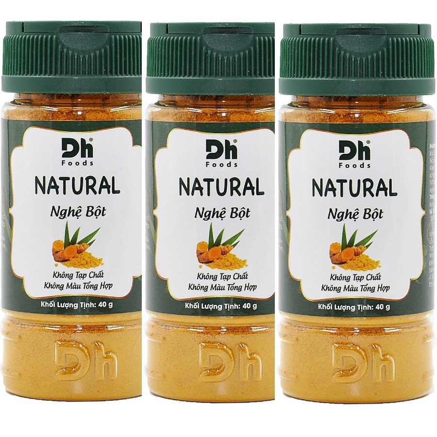 [ COMBO 3 HŨ] NATURAL Nghệ Bột 40gr Dh Foods Nghệ là một gia vị &quot;tạo màu&quot; tự nhiên giúp các món ăn được phủ một lớp vỏ