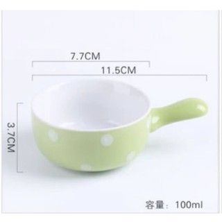 [HOT] Bát ăn dặm chấm bi có tay cầm 100ml