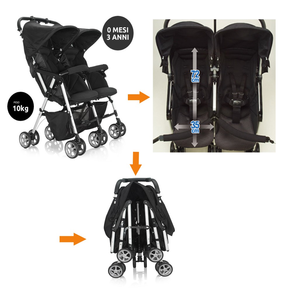 Xe đẩy đôi Spazio Duo Combi