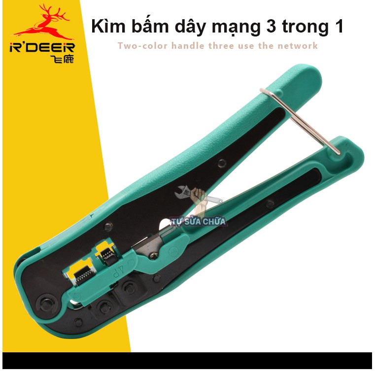 Kìm bấm dây mạng cao cấp R'deer RT-925 đa chức năng ( có dao cắt dây mạng)