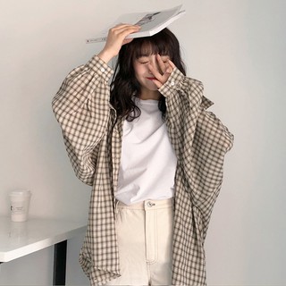 Áo sơ mi nữ form rộng khoác ngoài Ulzzang (ORDER)