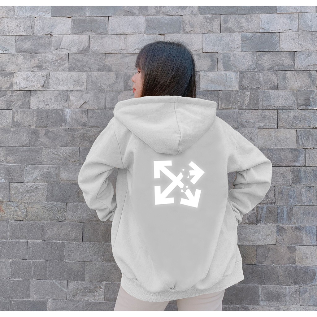 Aó khoác nỉ Hoodie phản quang Off White, Áo khoác nỉ nam nữ họa tiết hình cá tính - PQ35KN | BigBuy360 - bigbuy360.vn