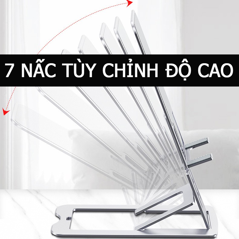 Giá Đỡ Để Bàn Điện Thoại, Máy Tính Bảng, Ipad; Hợp Kim Nhôm, 7 Góc Độ Tùy Chỉnh Chiều Cao