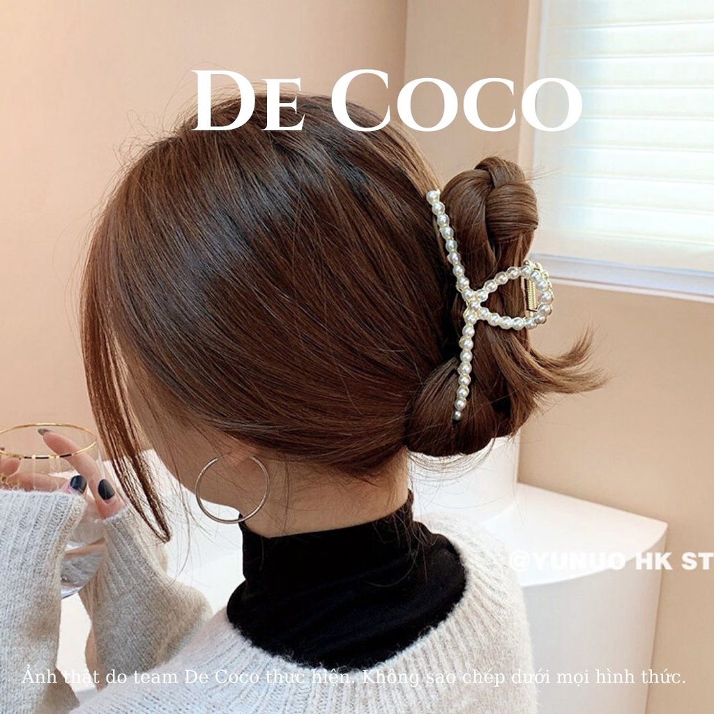 Kẹp tóc nữ - Kẹp tóc ngọc trai nhựa De Coco