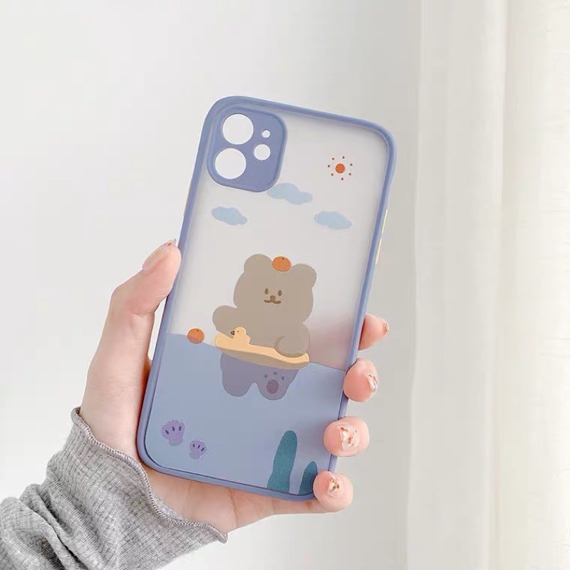 𝐂𝐨́ 𝐬𝐚̆̃𝐧 𝐜𝐡𝐨 𝐢𝐏𝐡𝐨𝐧𝐞 𝟏𝟐  Ốp lưng cho iphone7plus đến 12promax - Ốp gấu xanh lưng nhám