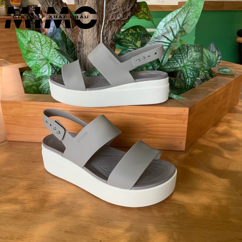 Sandal Cross Brooklyn quai ngang, sandal cao gót 5p màu be êm nhẹ, bền đẹp cho nữ
