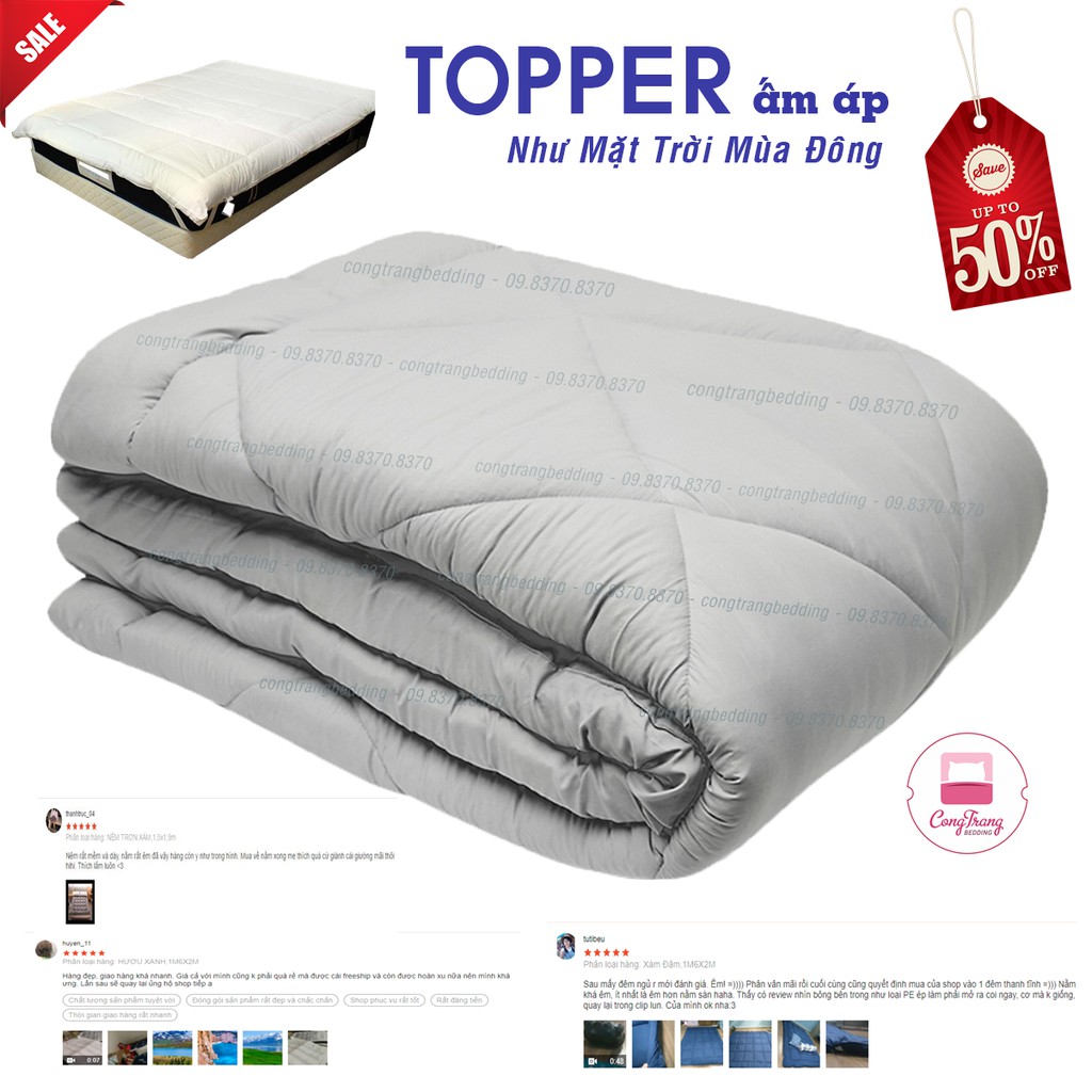 Nệm Topper Tấm làm mềm đệm khách sạn cotton Hàn quốc mới nhất 2020