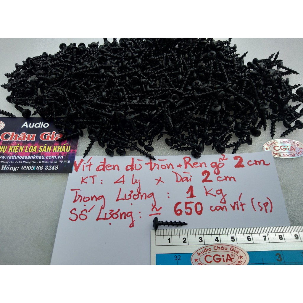 Vít dù đen 2cm 1kg Audio Châu Gia