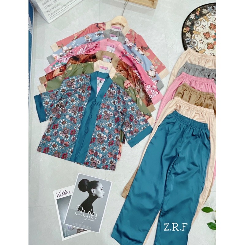 SNU38 - SET BỘ LỤA HOA ĐI CHÙA CỔ TIM CHO NỮ | BigBuy360 - bigbuy360.vn