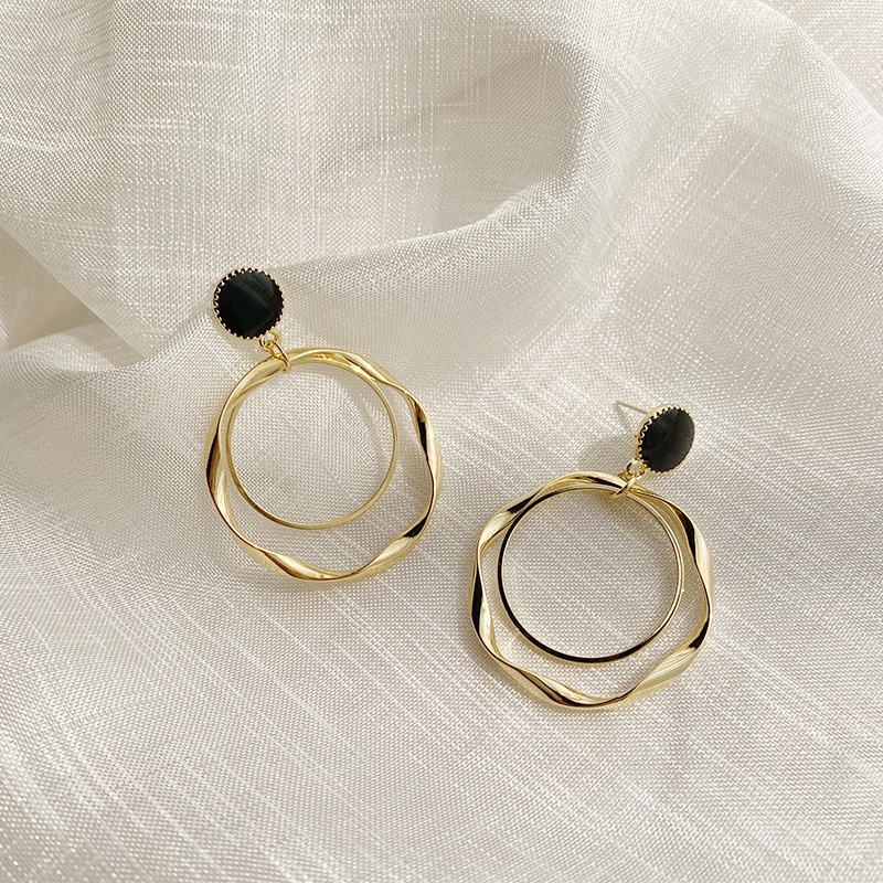 Bông Tai Dạng Xỏ Hình Tròn Thời Trang Cao Cấp