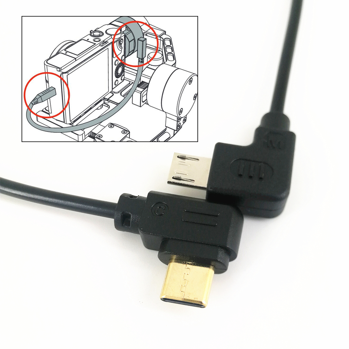 Dây cáp điều khiển từ xa cổng Micro USB sang Type C cho ZHIYUN Crane 2 3 LAB Weebill-S