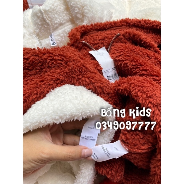 Áo Khoác Lông Cừu Hoodie Bé Gái K-D