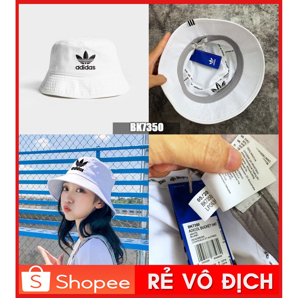(💖 FREESHIP 💖) Mũ / Nón Tai Bèo Adidas Bucket Adicolor HAT - BK7350 White | HÀNG XUẤT DƯ 100% / CAMKEESTT CHẤT LƯỢNG