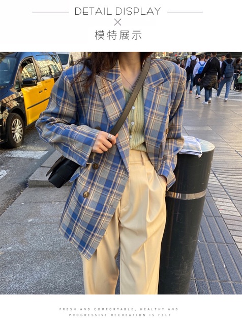 (Hàng có sẵn) Siêu phẩm áo Blazer kẻ sang chảnh chất đẹp | BigBuy360 - bigbuy360.vn