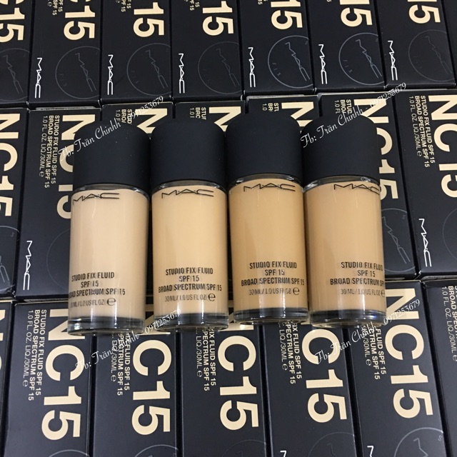 Kem nền MAC FIX FLUID FOUNDATION tone NW10, NC15, NC20, NC25 che phủ cao, kiềm dầu tốt